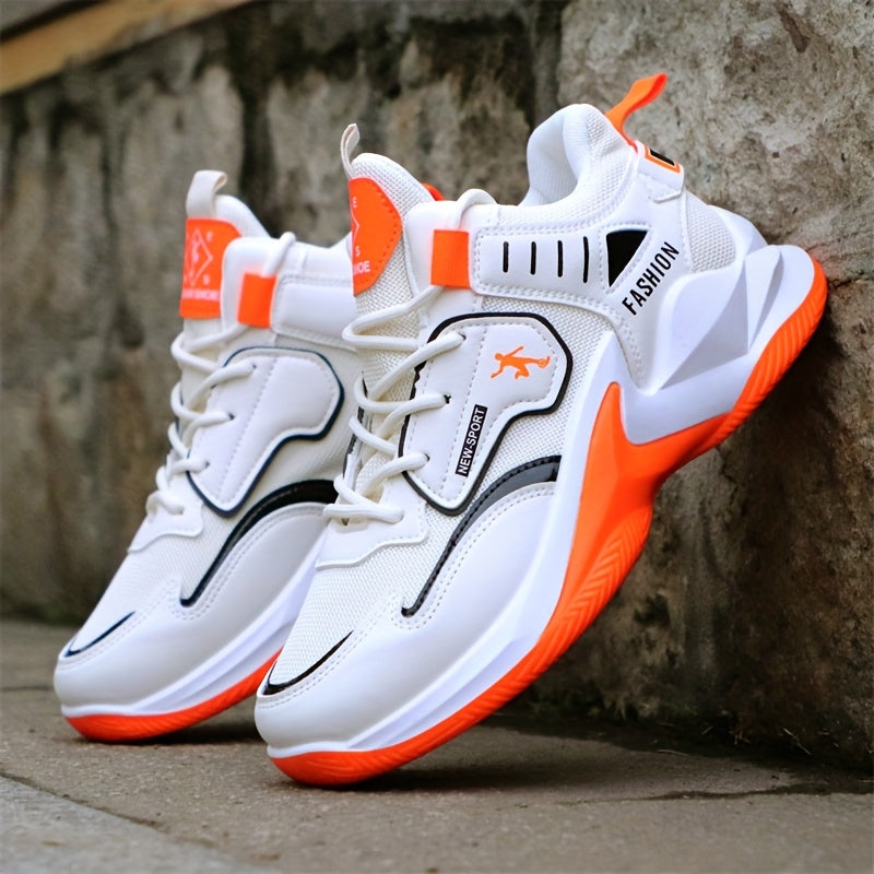 Men'S Basketball Shoes, Athletic Sneakers for Students, High-Top, Shock-Absorbing, Durable, Breathable Footwear Suitable for Concrete Surfaces.