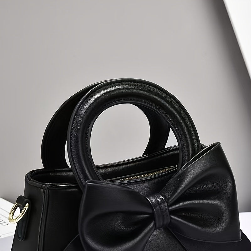 Large Capacity Practical Crossbody Women'S Bag 2025 New Commuting Versatile Cute Elegant Bow Design Fashionable Lightweight Fresh Street Outing Essential Shoulder Bag