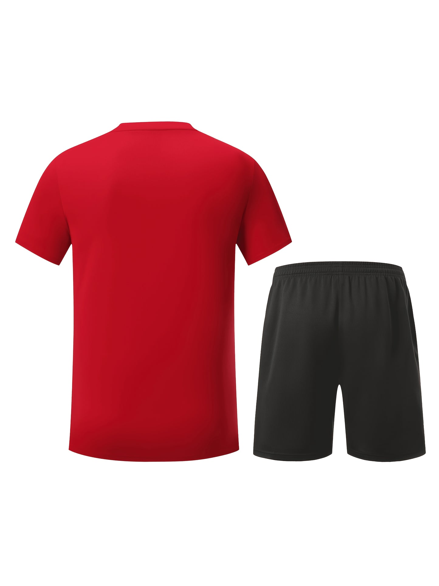 2pcs Men's Running Sportswear Set Summer Ice Sliky Fiber Fabric Quick-Dry Sweat-Absorbent Fitness Casual Short Sleeve Shorts Outfit
