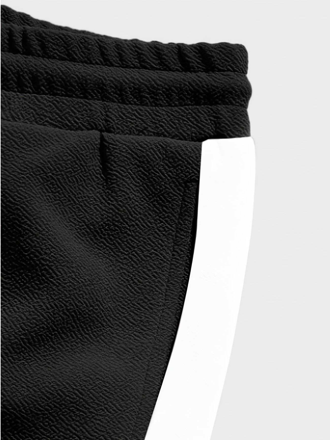 Men's Summer Casual Sportswear Set: Round Neck T-Shirt and Drawstring Pants, Fashionable Spliced Jacquard Breathable Quick-Dry Top and Bottom Outfit