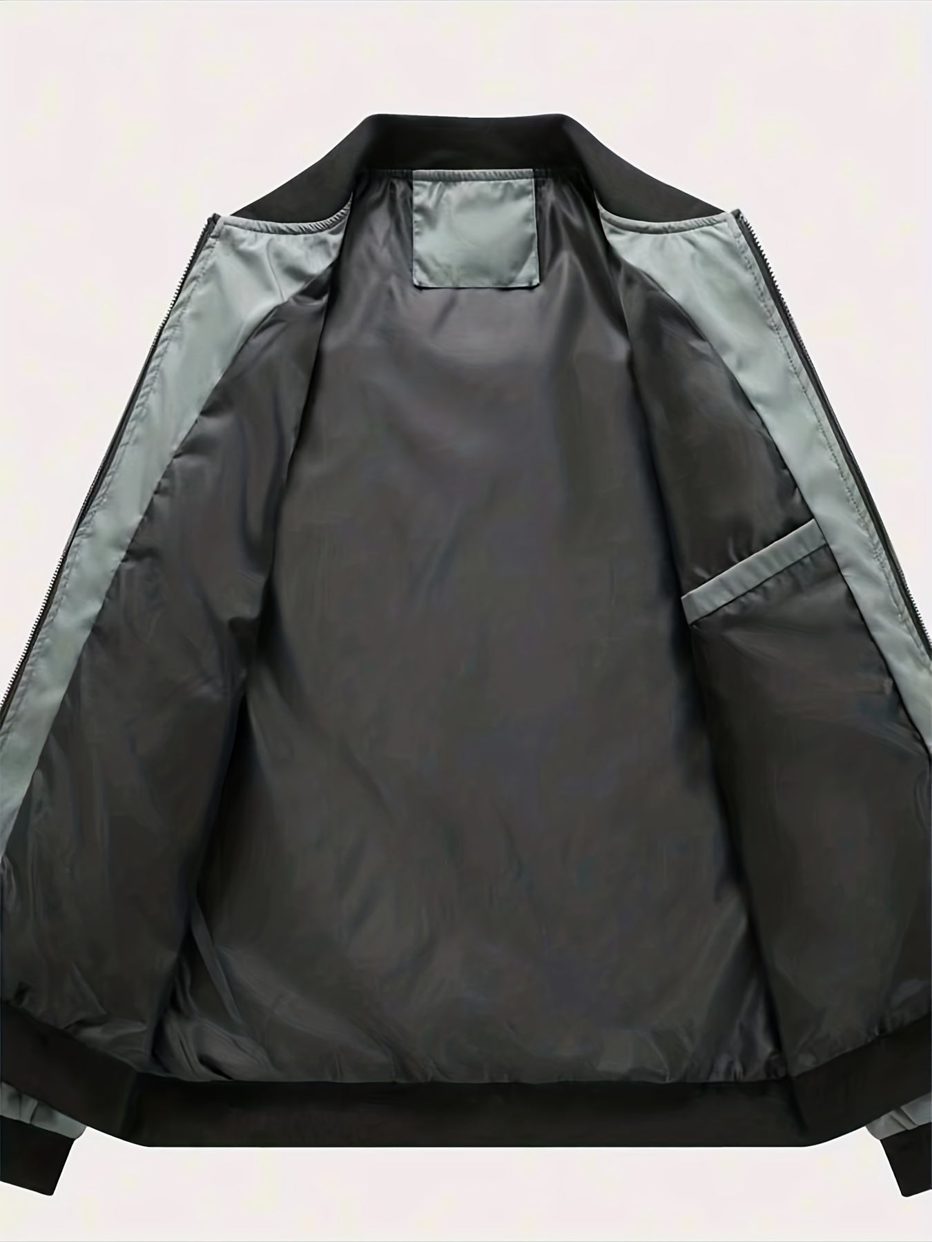 Men's Stylish Windproof Jacket - Solid Color, Stand Collar, Zip-Up with Pockets, Lightweight Polyester for All Seasons, Casual & Outdoor Wear, Allseason Jacket | Zipup Jacket | Polyester Jacket, Windbreaker Jacket