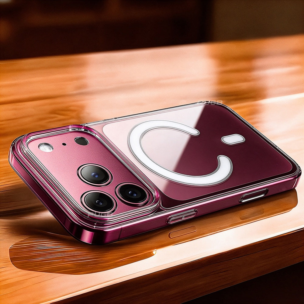Luxury Transparent Magnetic Wireless Charging Phone Case for iPhone 11