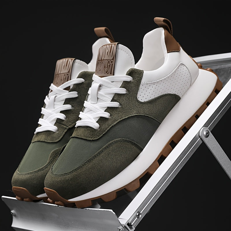 Men'S Casual Fashion Sneakers - Versatile Stylish Dad Shoes with Rubber Sole, Lace-Up, Round Toe, Low Top Design for Outdoor, Hiking Everyday Wear, Hiking Footwear Modern Sneakers Durable Rubber Sole
