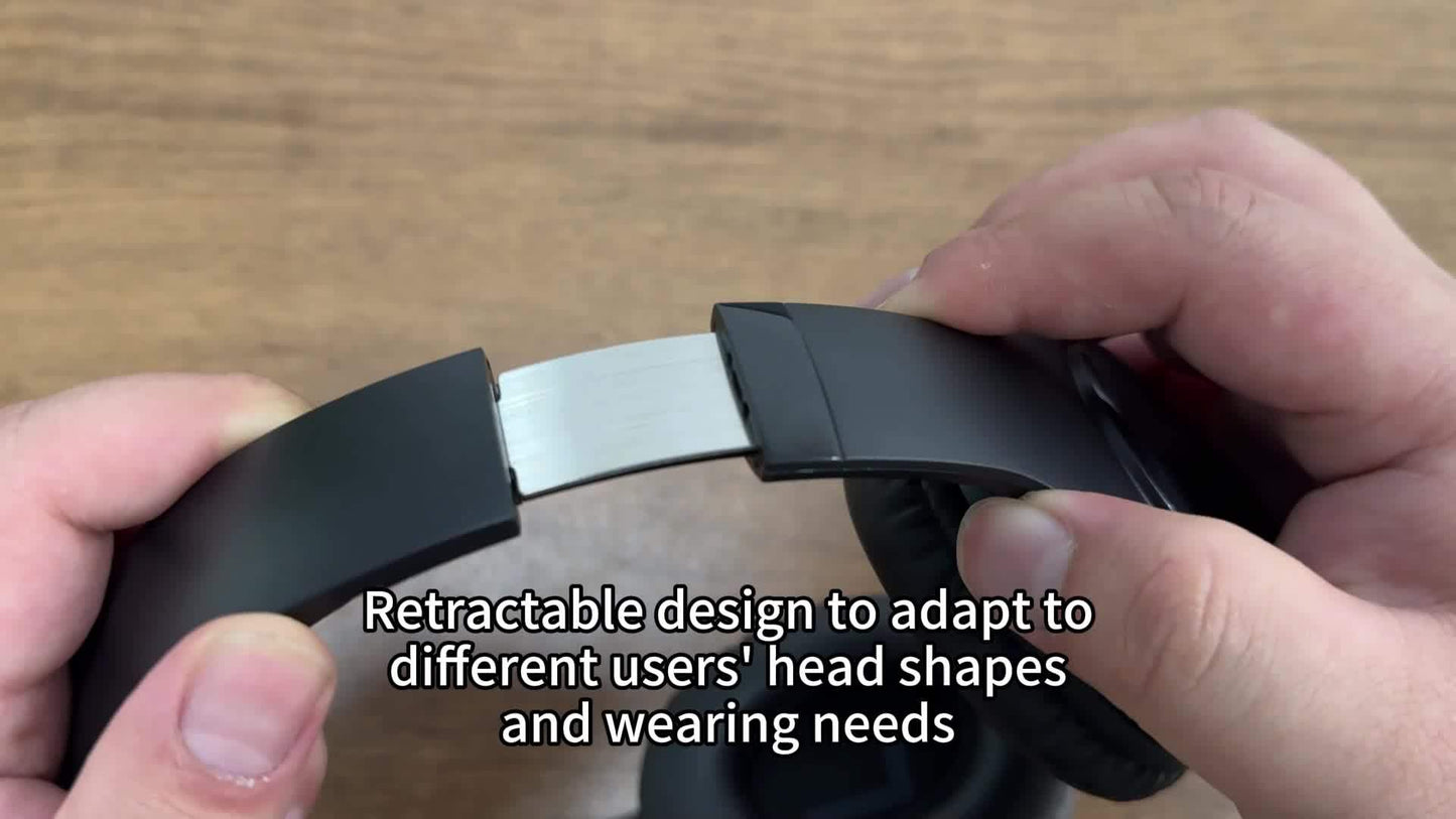 Siindoo JH919 Wireless Headset - 3EQ Sound Modes, High-Fidelity Stereo with Deep Bass - Lightweight, Foldable Design for Travel, Office Use, and Mobile Connectivity