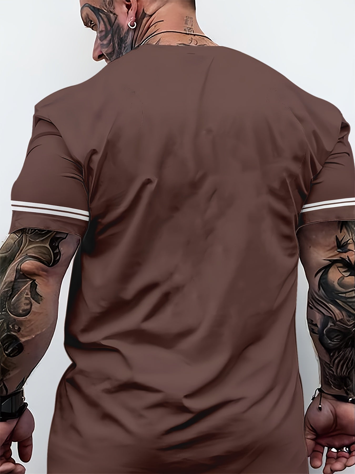 Men'S "Freedom" Graphic T-Shirt - Black Casual Crew Neck Tee with White Stripes, Breathable Polyester Blend, Regular Fit for Casual Attire, Everyday Tshirt Bold Print Tee Comfortable Fit, Knit