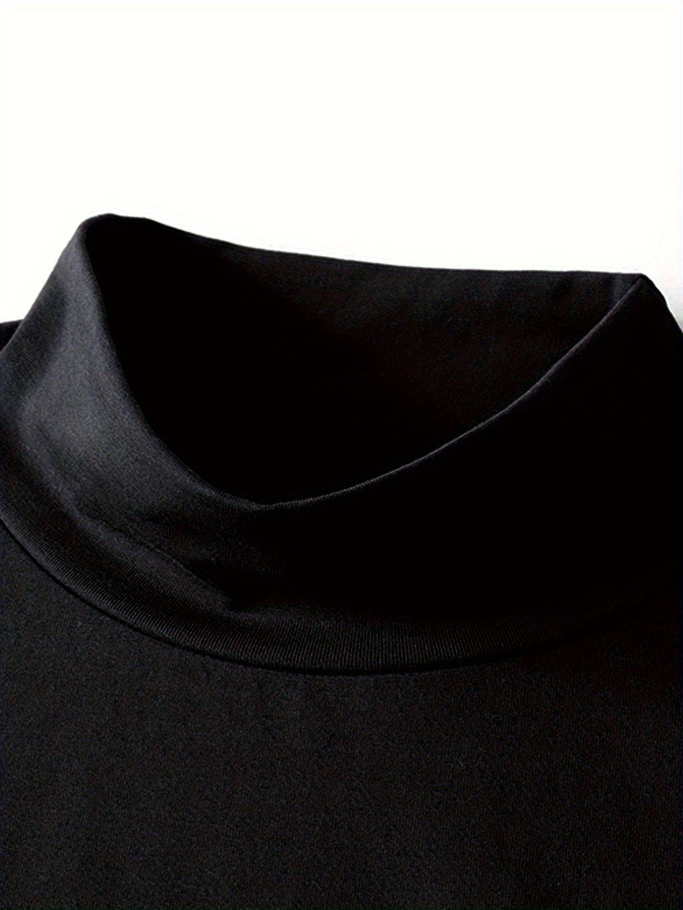 Men's Spring/Autumn Semi-High Neck Simple Outdoor Versatile Long Sleeve T-Shirt