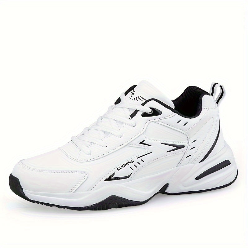Men's Athletic Sneakers - Striped/Solid, Lace-Up Casual & Running Shoes with Breathable Fabric Lining and Durable TPR Sole