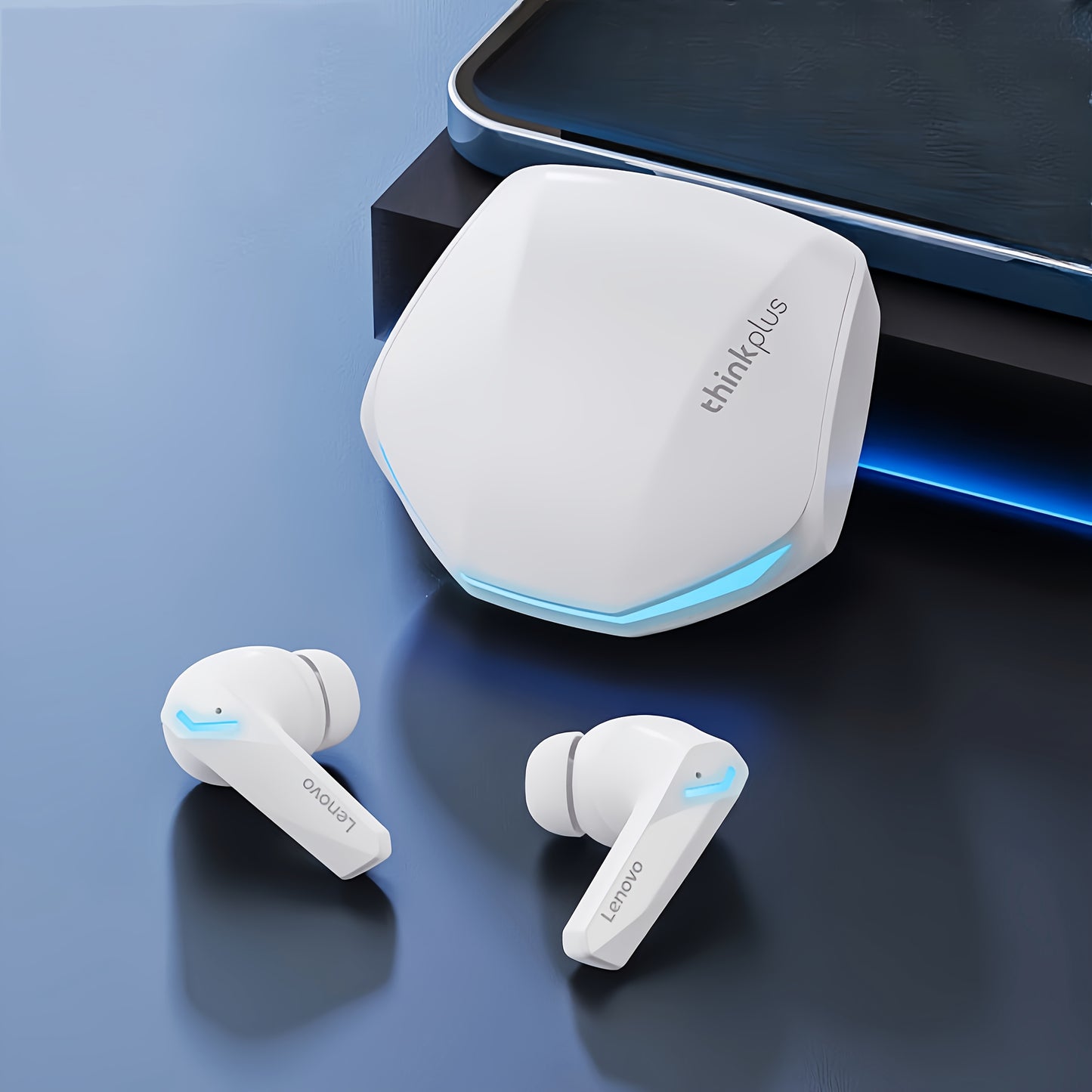 Lenovo ThinkPlus GM2 Pro Wireless Earbuds with Intelligent Noise Cancellation, High-Fidelity Sound, Rechargeable USB-C Charging Case, Sleek Black Design, Comfort Fit for Everyday Use