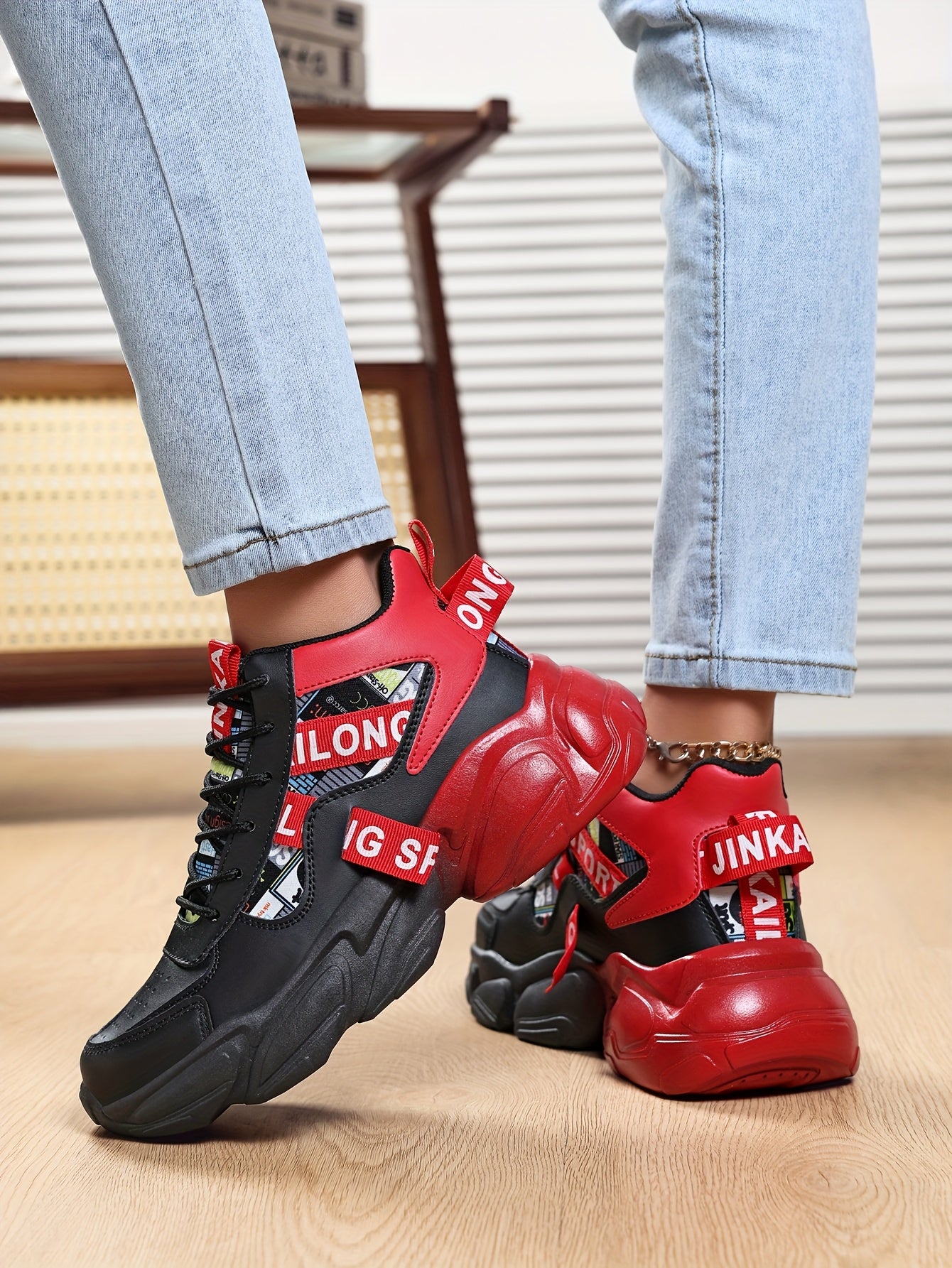 Women'S High-Top Plaid Skate Sneakers - Lightweight, Non-Slip, Shock-Absorbing Sneakers with EVA Sole, Synthetic Faux Leather Upper Fabric Lining for All-Season Sports and Casual Wear, Casual Sneakers Stylish Lace-Up Shoe