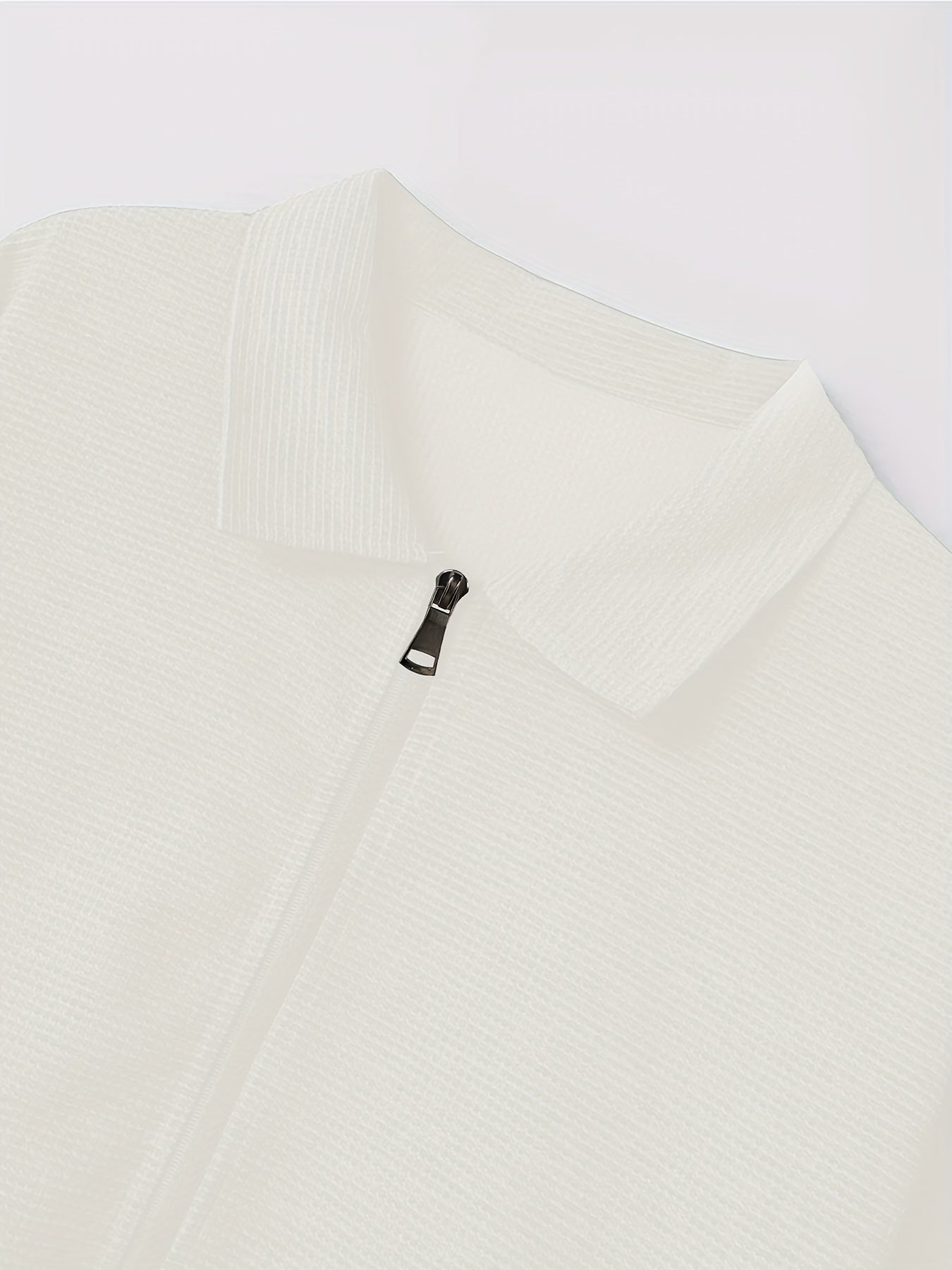 Men's Spring Waffle Knit Sportswear Set, European and American Style Casual Outfit