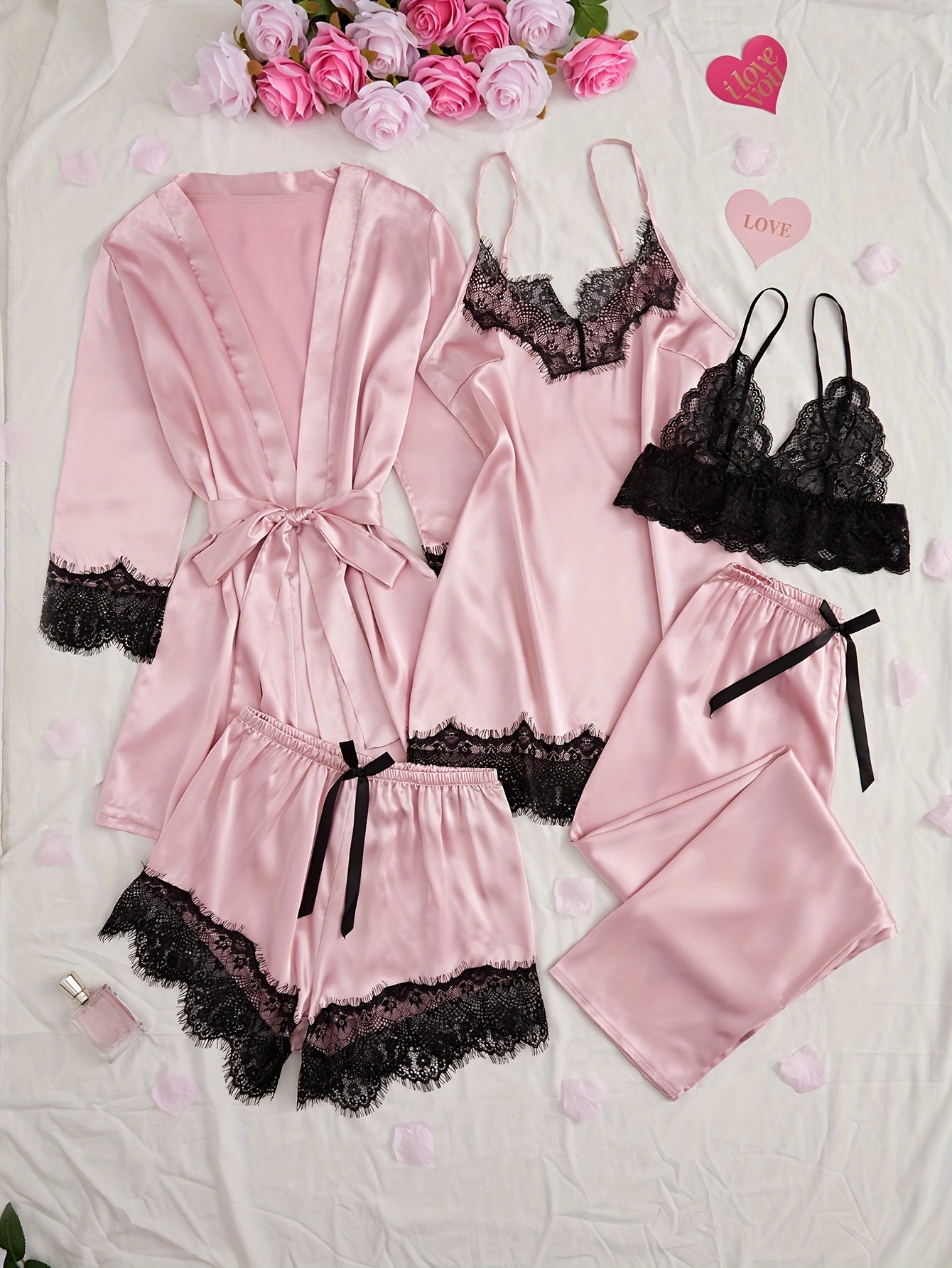 Ice Sensation Color Ding Lei Contrast Lace Patchwork Multi-Piece Set