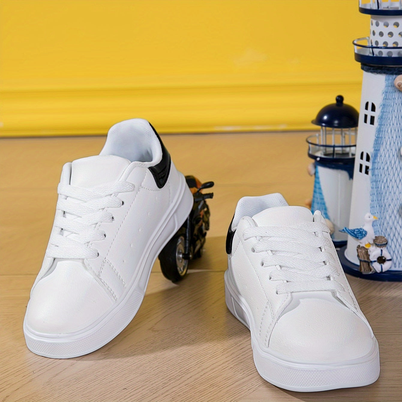 Casual Comfortable Lace Up Sneakers For Boys, Breathable Non-slip Skateboard Shoes For All Seasons