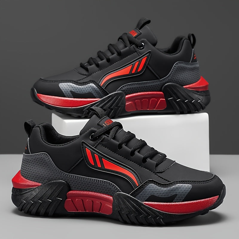 Loeikan 2026 New Low-Top Men'S Versatile Comfortable Walking Boots | Fashionable Thick-Soled Casual Sports Shoes, All-Season, Lace-Up Closure, Faux Upper, Pvc Sole - ayq