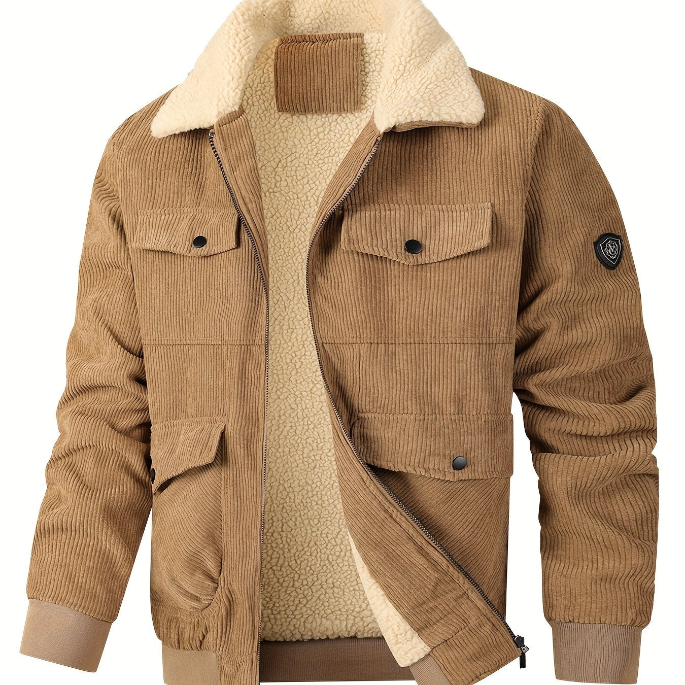 Men'S Heavy-Duty Thermal Jacket - Windproof & High Quality Winter Coat with Zipper Closure, Multi-Pocket Design, Non-Stretch Fabric - Cold Weather Outerwear for Everyday, Thick, Windproof Jacket, Casual Outerwear, Durable Con