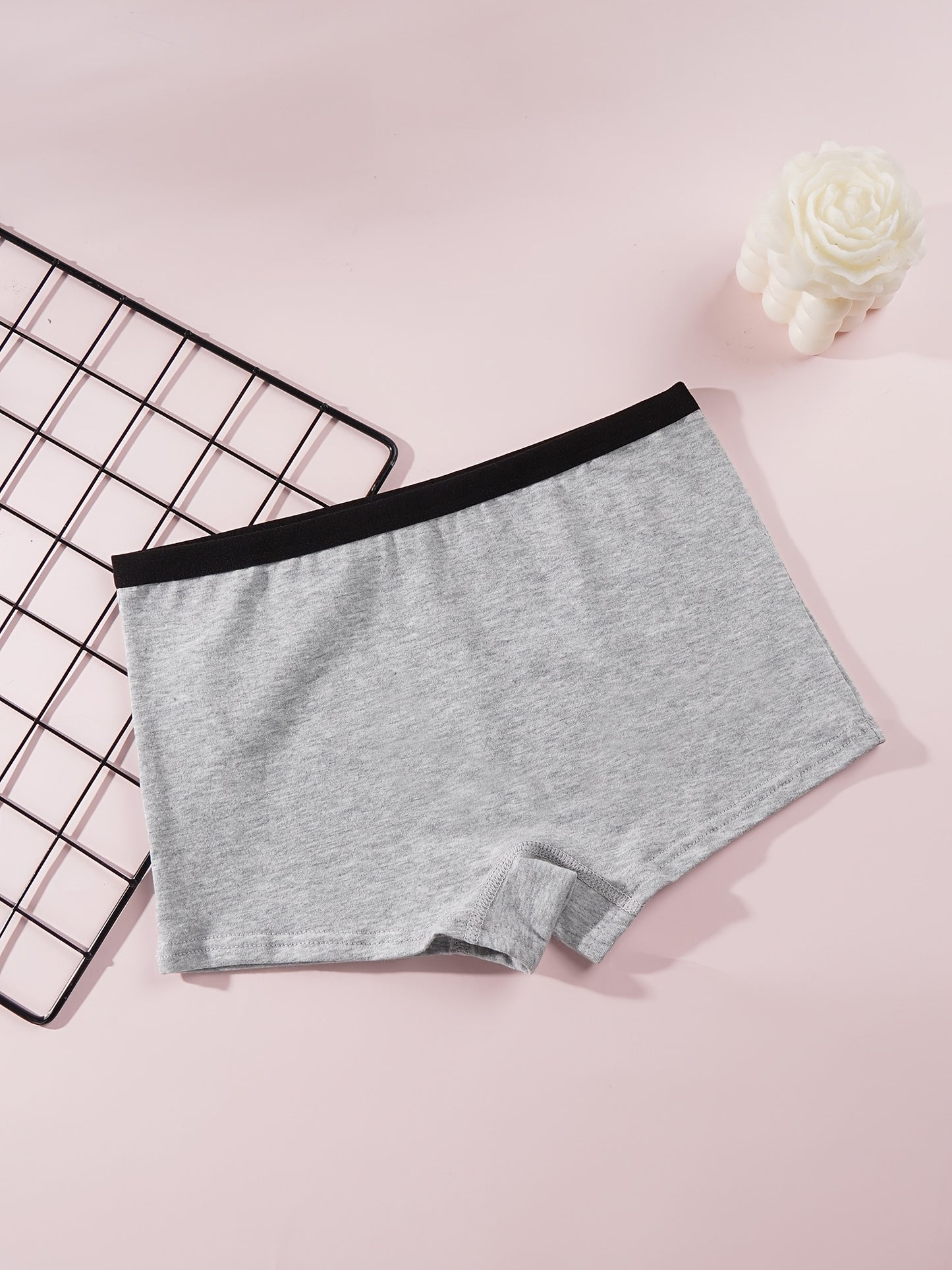 Girls' Cotton Mid-Rise Boxers Set with Cute Cartoon Prints