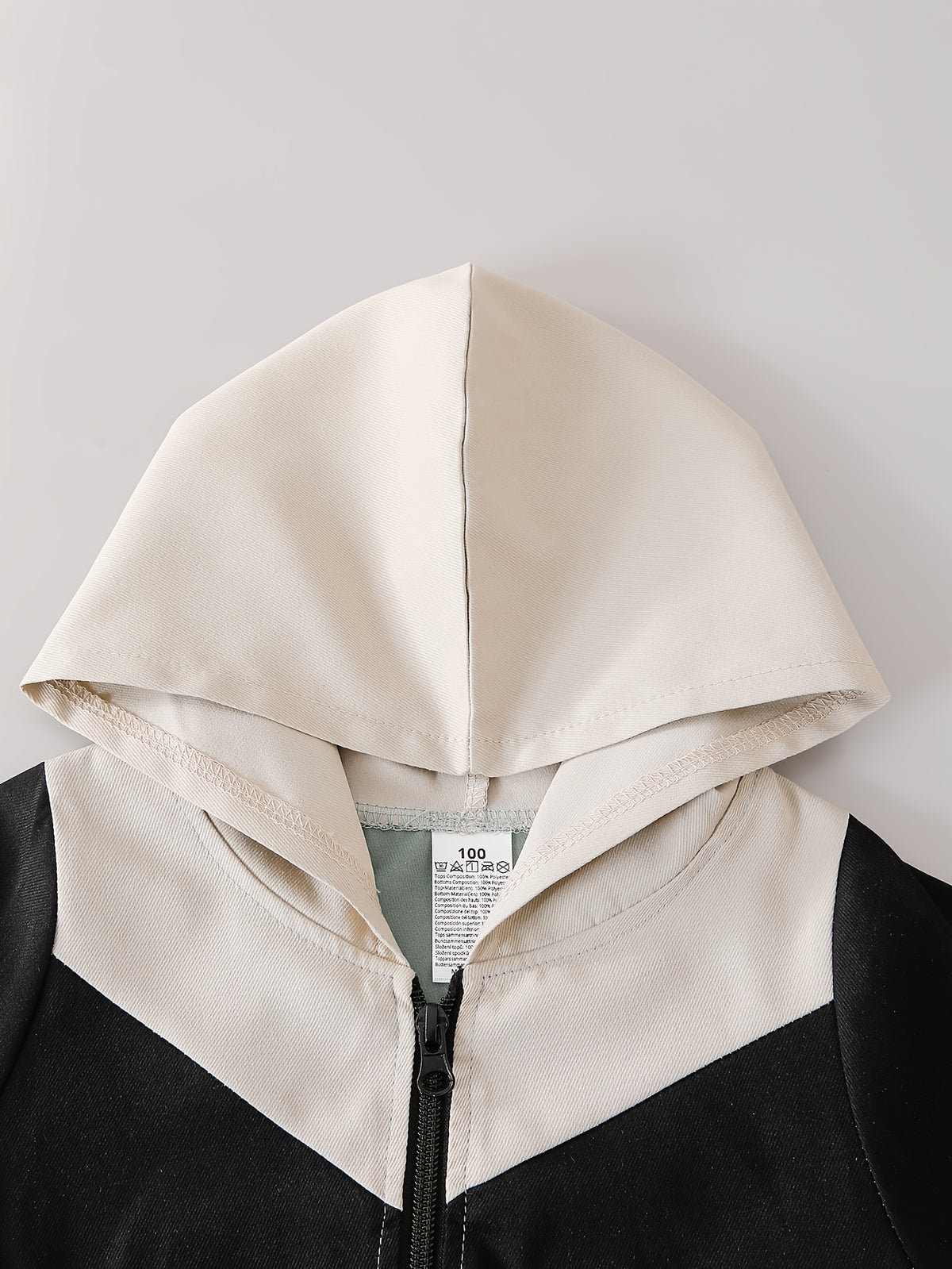 Boys' Casual Color-Block Hooded Jacket and Pants Set - ayq