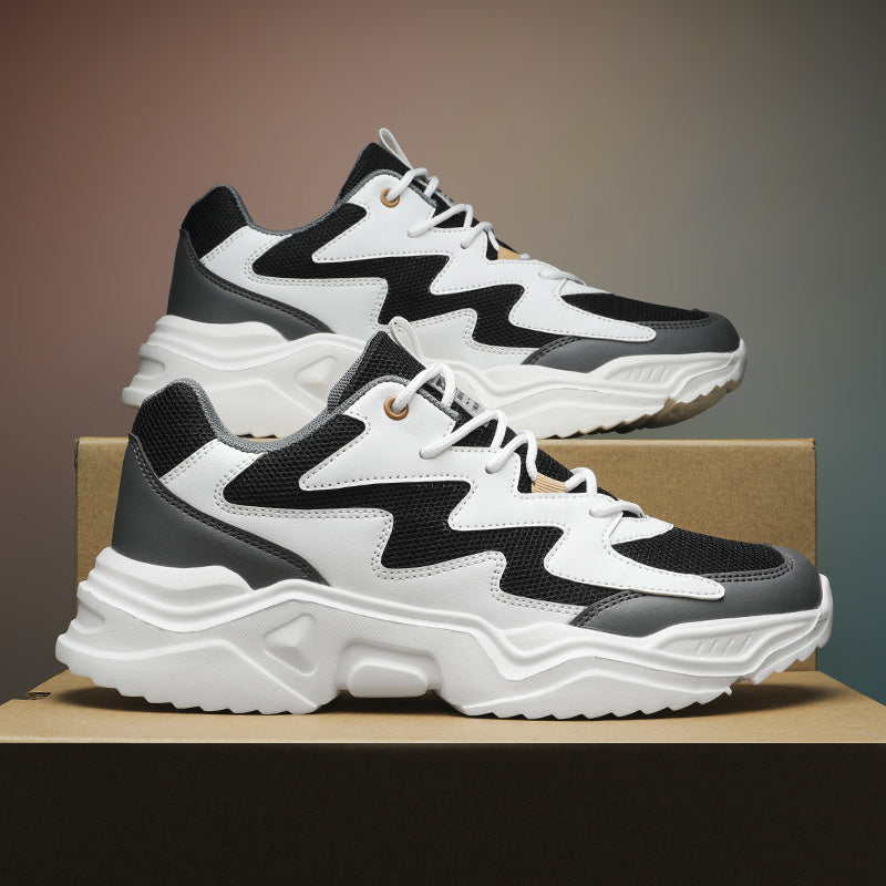 Men's Casual Sports Shoes, Thick-Soled Lace-up Outdoor Leisure Shoes for Men, Available in Multiple Colors