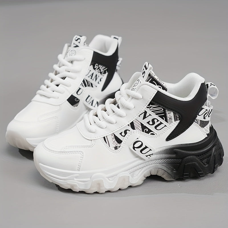 1 Pair Women'S Fashion Sneakers - Lightweight All-Season Running Shoes with Polyurethane Upper, Fabric Inner Insole, Rubber Sole
