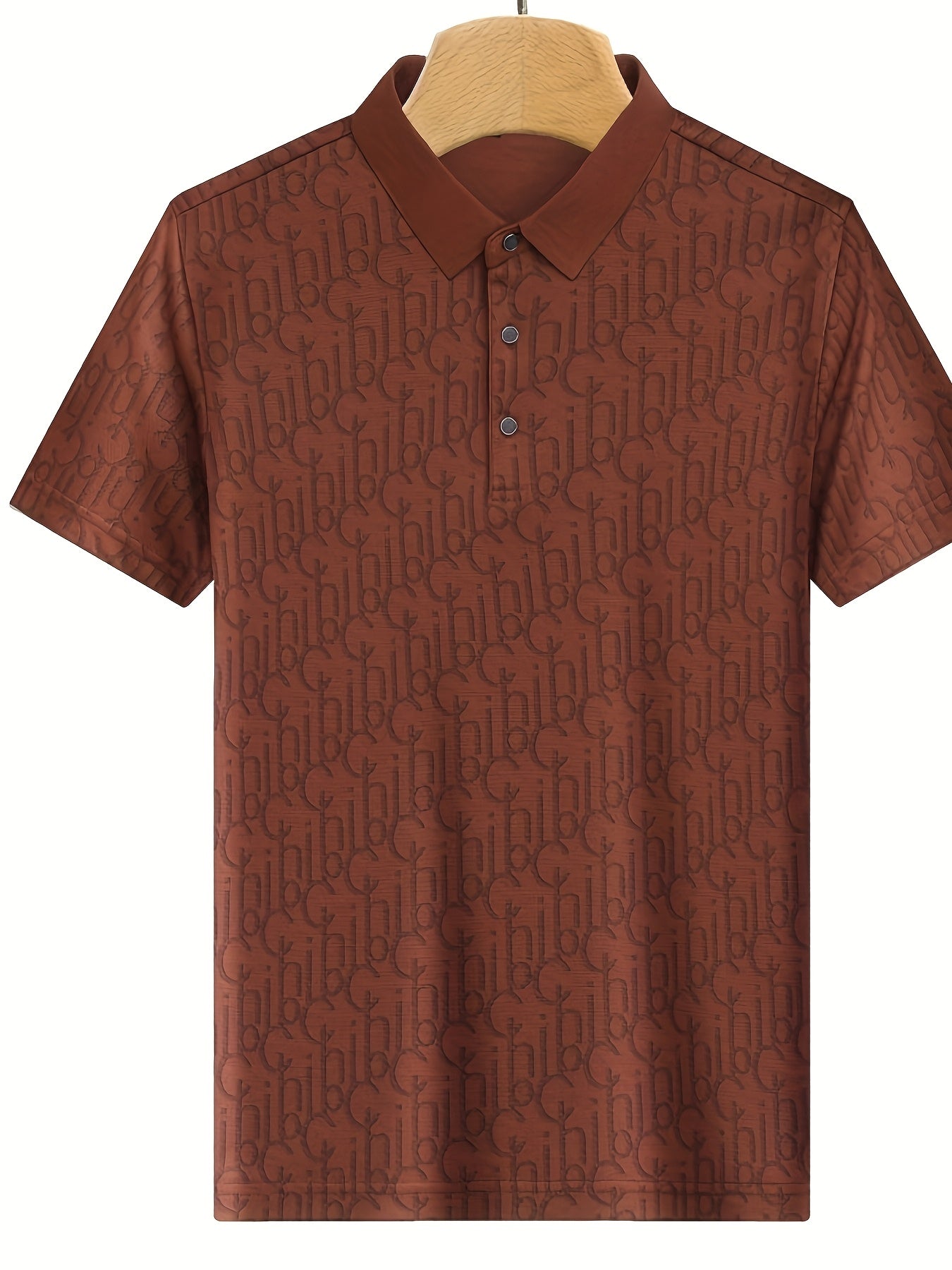 Men'S Casual Summer Short Sleeve T-Shirt with "Gil" Letter Print, Light Gray, Button-Up Collar, Medium Stretch Fabric, Regular Fit, Perfect for Weekend Outings, Relaxed Outing Shirt Letter Print Tee Medium Stretch Fabric
