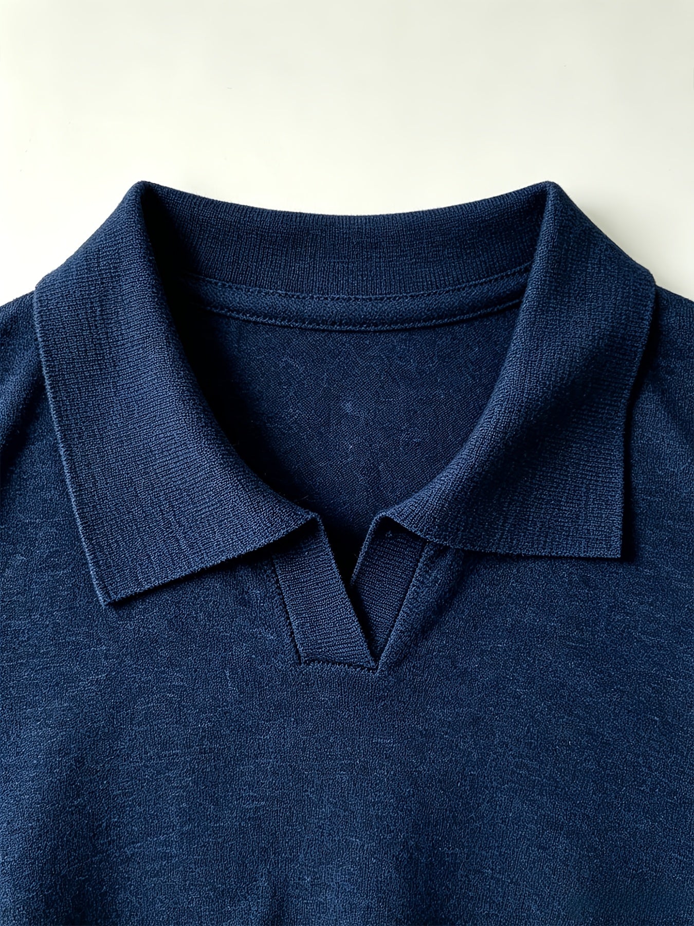 Men's Knit Polo Shirt with Geometric Pattern - Lightweight Summer Styl