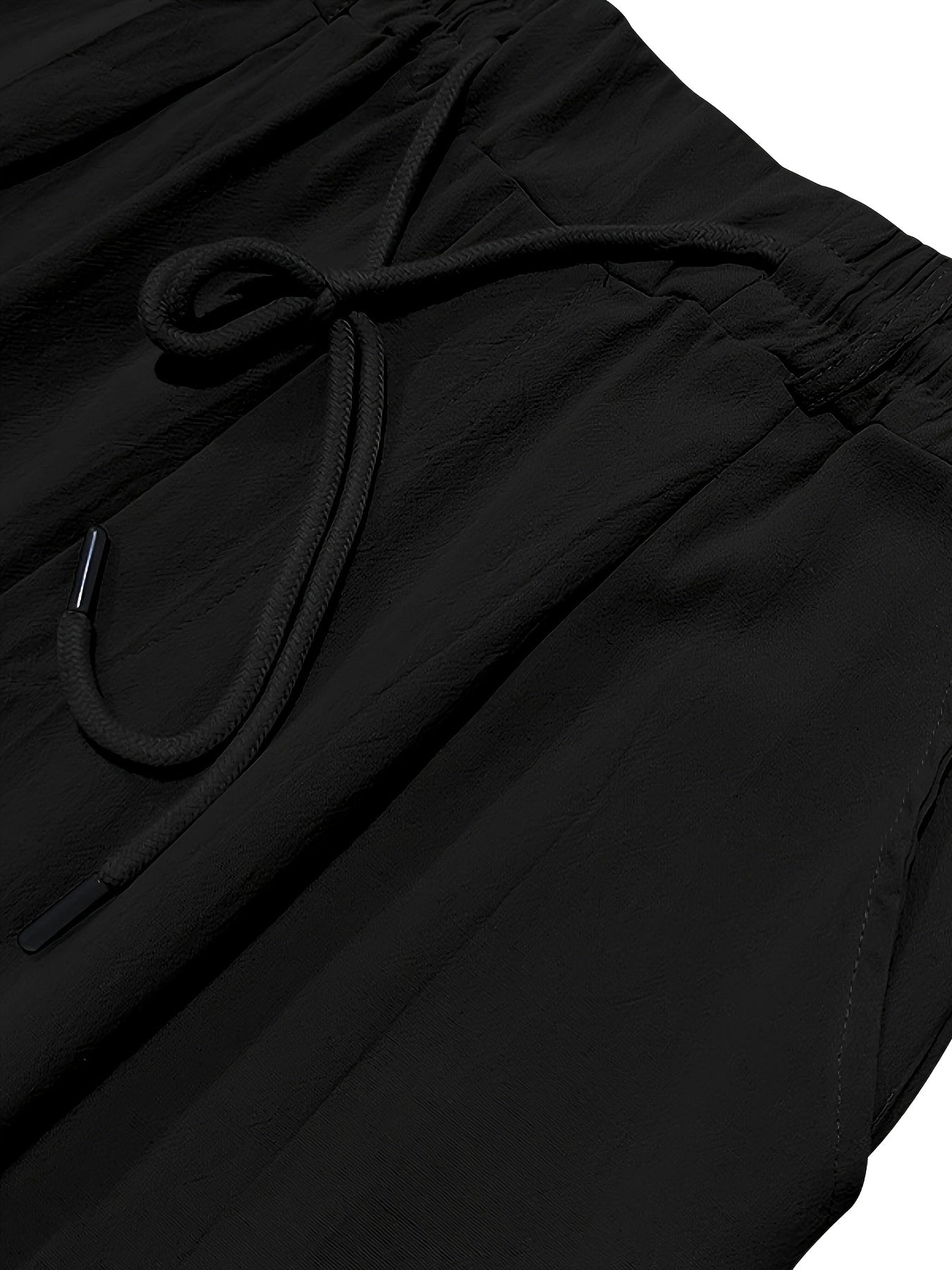 Men'S Casual Linen Drawstring Pants - Comfortable Straight Fit, Lightweight & Breathable for Beach & Outdoor Activities, Beach Casual Wear|Straight Fit Pants|Lightweight Fabric