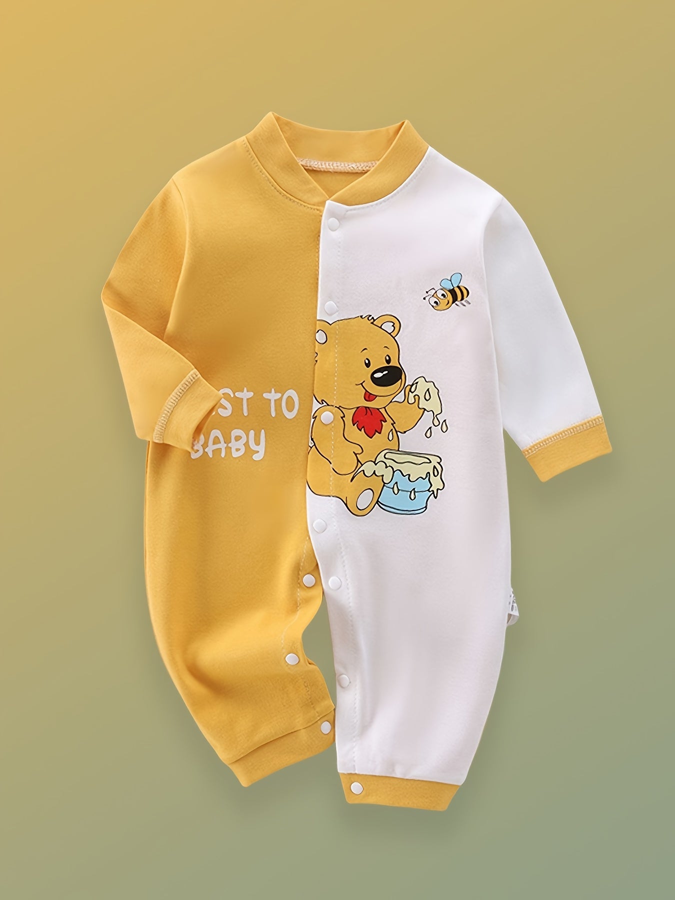 2pcs Cotton Baby Jumpsuits with Teddy & Dinosaur Patterns