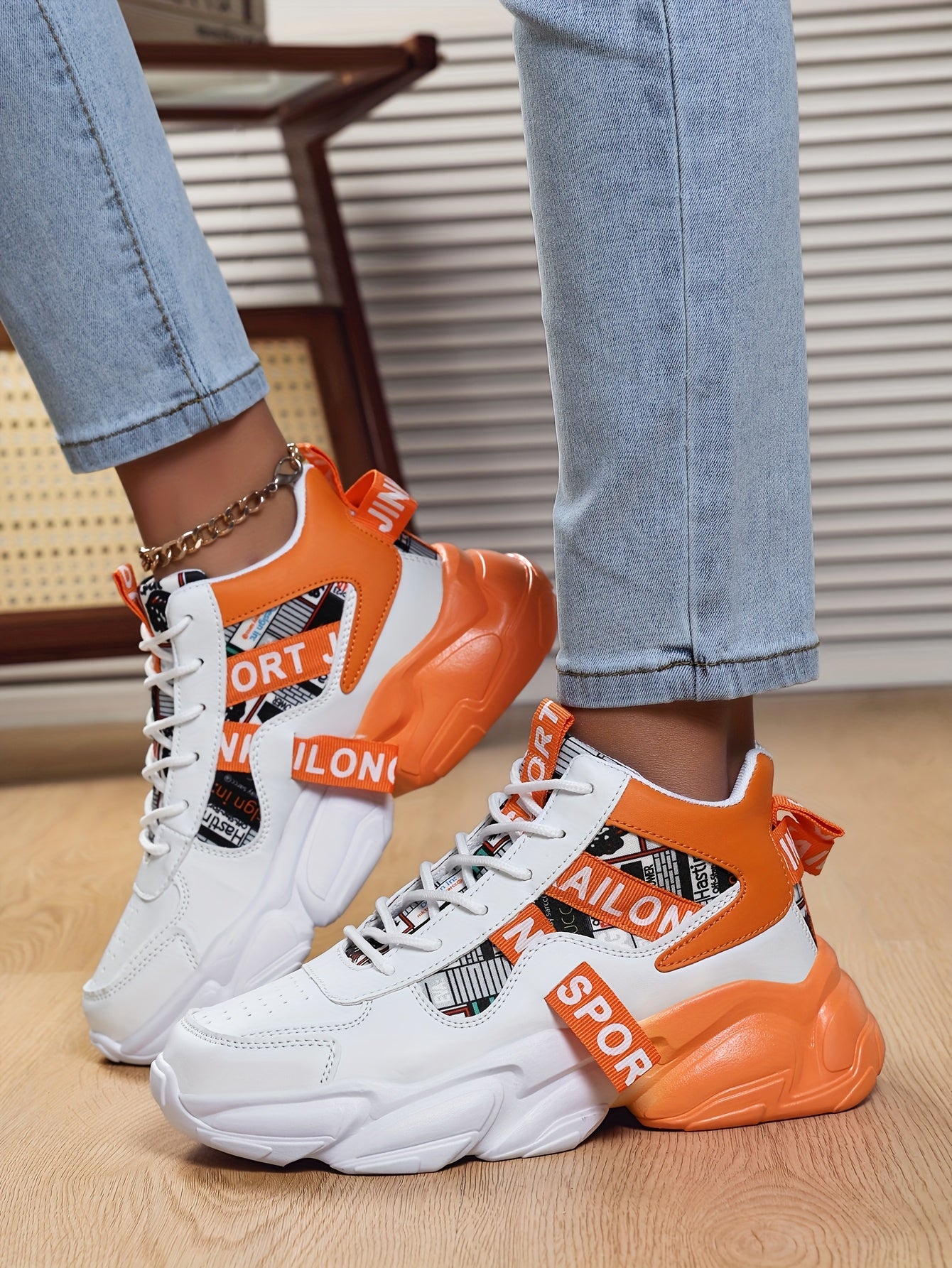 Women'S High-Top Plaid Skate Sneakers - Lightweight, Non-Slip, Shock-Absorbing Sneakers with EVA Sole, Synthetic Faux Leather Upper Fabric Lining for All-Season Sports and Casual Wear, Casual Sneakers Stylish Lace-Up Shoe