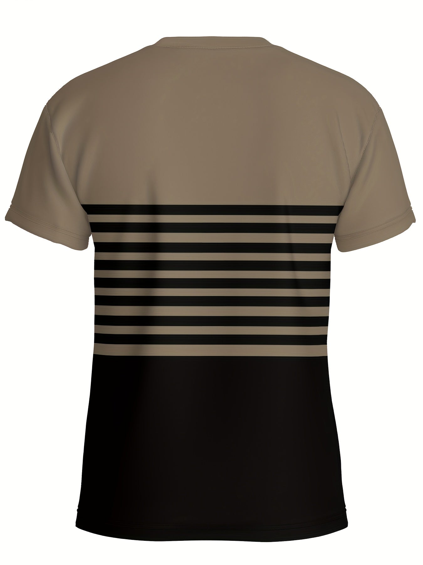 Stylish Men'S Top, a Short-Sleeve T-Shirt with Vibrant 3D Print Striped Patchwork And a Round Neck, Perfect for Summer Street Fashion And Casual Sports.