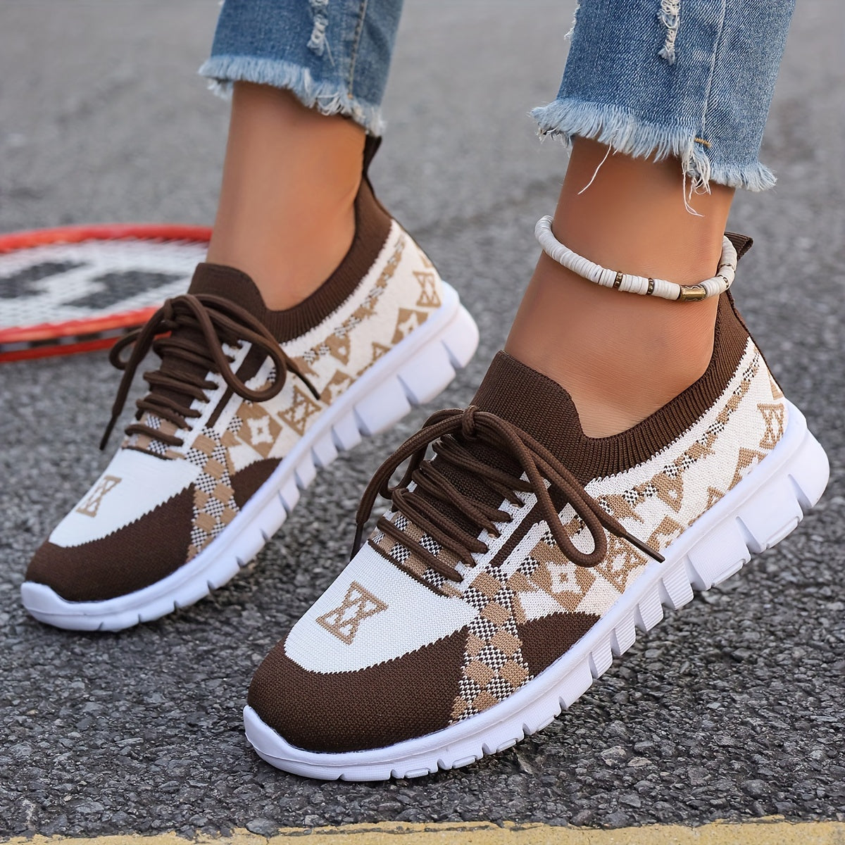 Women's Casual Sneakers Comfort Sport Shoes Fabric Knit Breathable Slip-On All-Season Walking Flats - EVA Sole Non-Slip Athletic Running Footwear - Taizhou North America Europe Exclusive