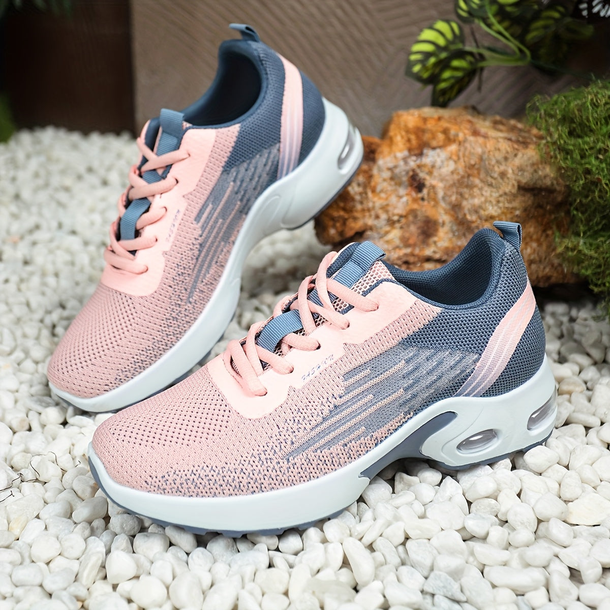 Breathable Mesh Women's Sneakers - Lightweight Soft Sole Lace-Up Low-Top Shoes with Cushioned PVC Sole for Running, Gym, Work Travel - All-Season Comfort in Black, White, Light Blue, Pink, Grey, Ladies Sneakers, Gym Footwea