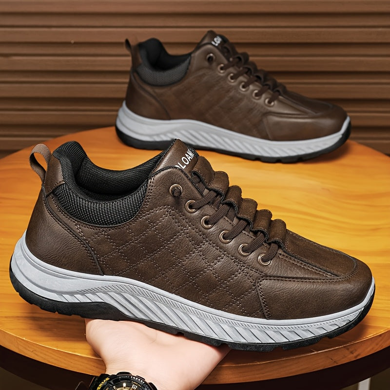 Men's Casual Business Shoes - Low-Top Round Toe, PU Upper, PVC Sole, EVA Insole, Slip-On Design for All Seasons, Solid Color, Comfortable Stylish for Casual Attire