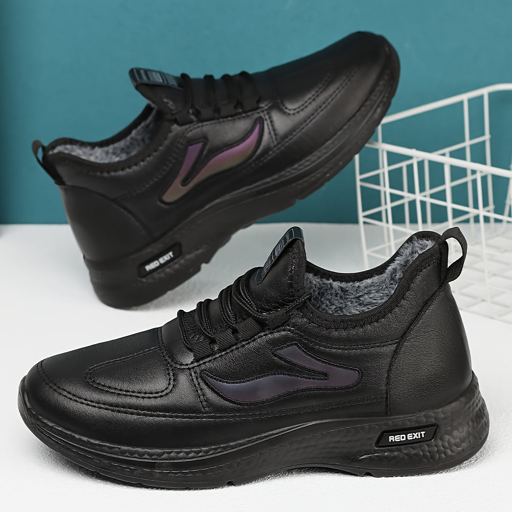 New Winter Men's Versatile Casual Sports Shoes with Fleece Lining, Warm and Comfortable Soft Sole Sneakers