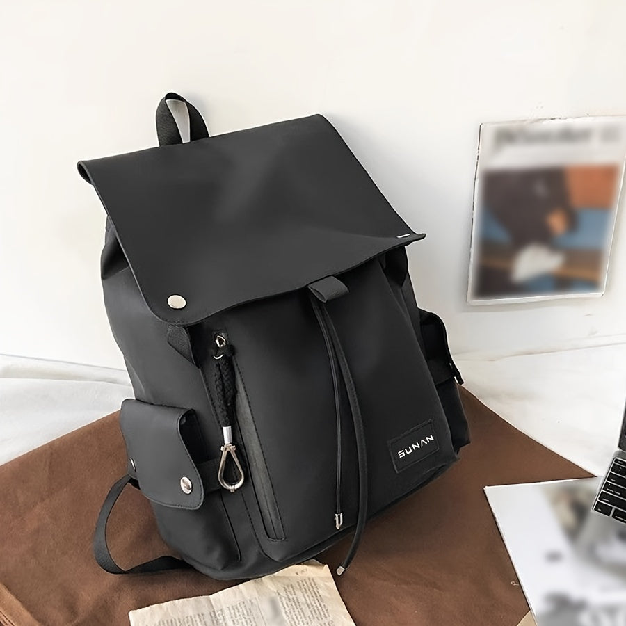 Trendy Large Flap Backpack For Men Women, Campus Stylish Street Style Backpack For High School College