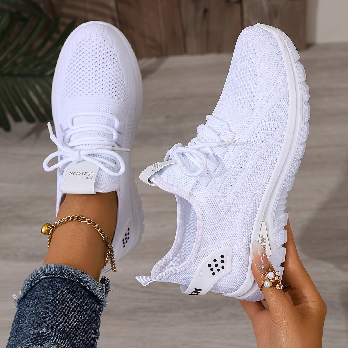 ZOSIVC Cheap Women's Shoes, Slip-on Sneakers for Women, White and Black Comfortable Summer Casual Beach, Vacation, Camping & Casual Attire Shoes | Mesh Upper Ladies' Sneakers - Gifts
