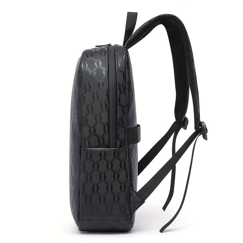 Extra Large Capacity Backpack - Durable PVC Fabric, Stylish Black Design with Multiple Compartments and Padded Laptop Section - Perfect for College, Business, and Travel Versatile Computer Bag Business Backpack Multi-Fu