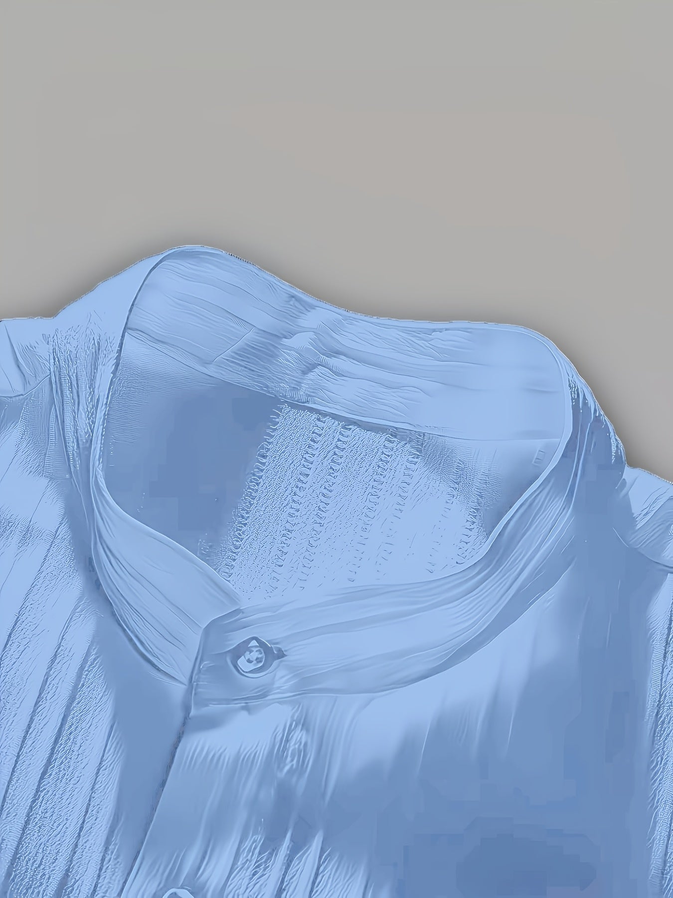 Men's Summer Casual Polyester Set with Stand Collar Shirt & Pants