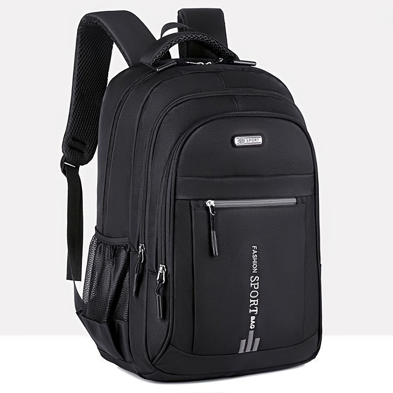Unisex Large Capacity Travel Backpack - Durable Nylon Laptop Bag with Multiple Compartments, Business Casual Style, Black with Green Accents, 60.96cm x 40.64cm x 8, Backpack for Travel