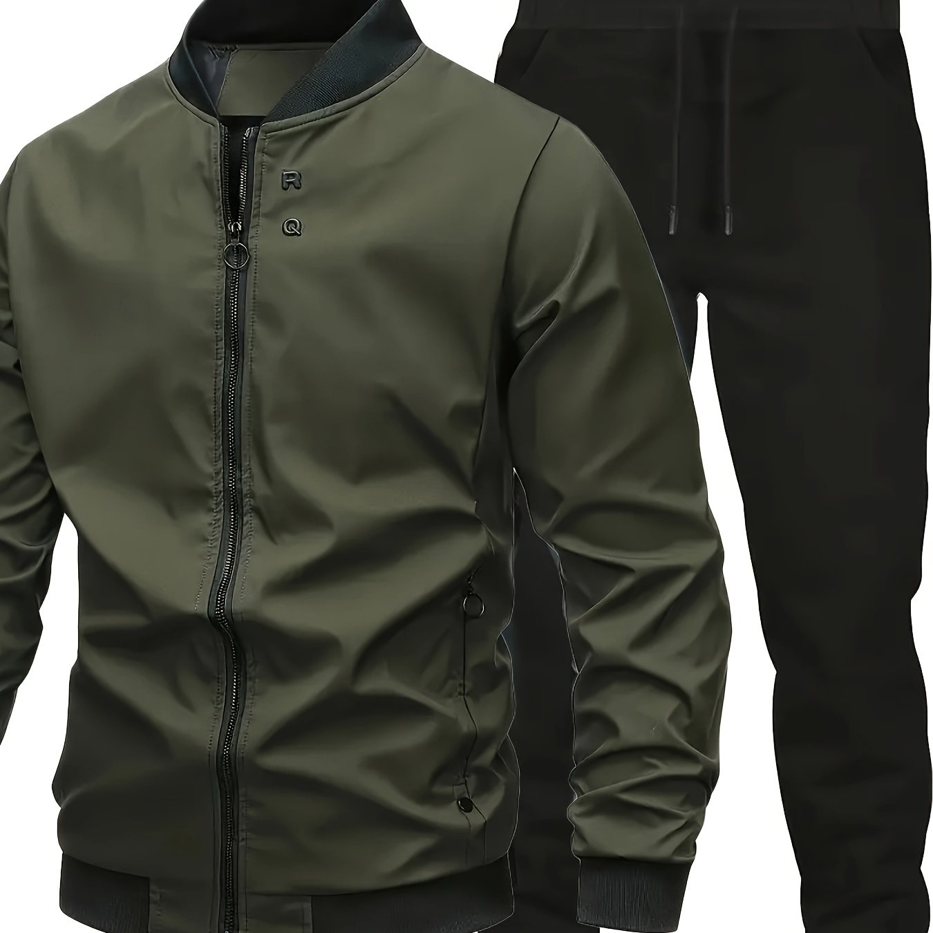 Star Blossom Men's Casual Sports Baseball Suit Pants Two-piece Set with Jacket and Trousers