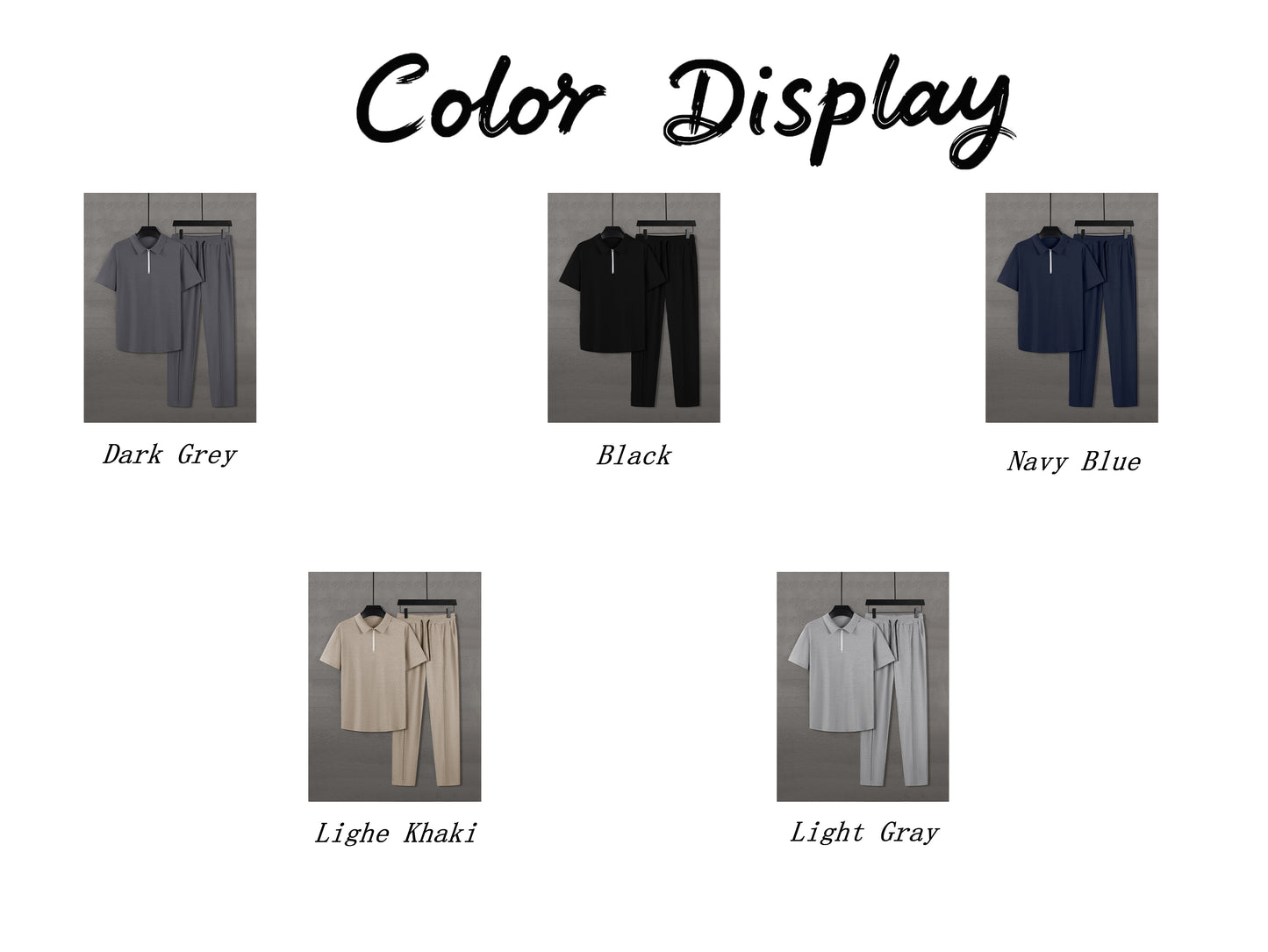 Men'S Summer Solid Color Trendy Casual Suit Collared Short Sleeve Long Pants Suit, Perfect for Outdoor