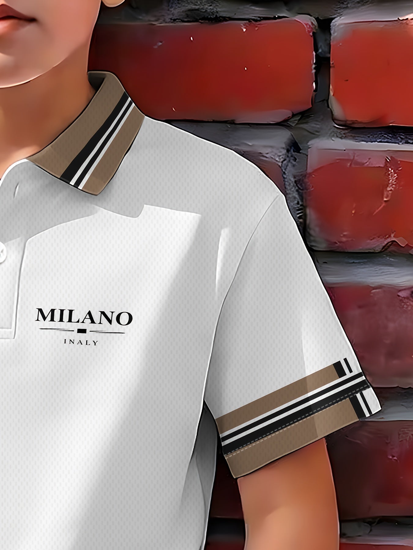Boys' Summer Breathable Polyester Polo Shirt Casual Style