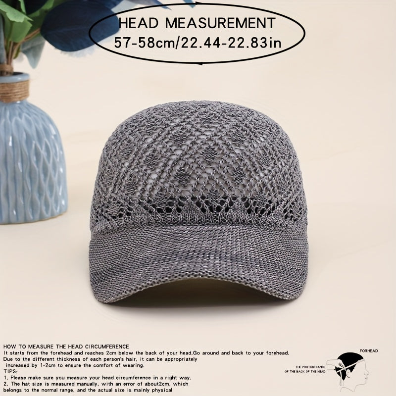 1pc New Hollow-Out Baseball Cap Summer Women's Versatile Adjustable Bucket Hat