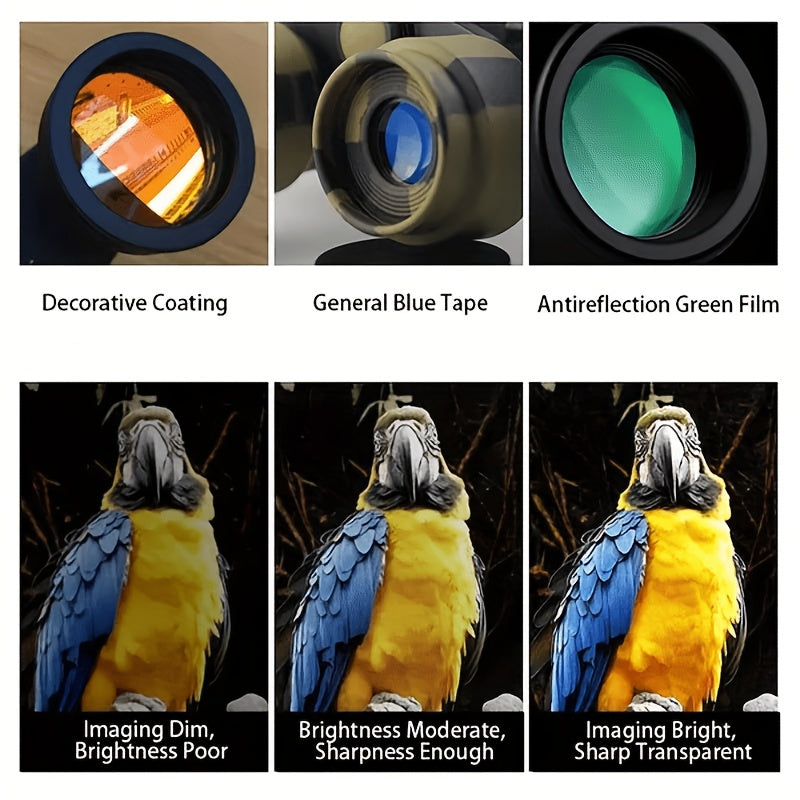 8x30 High Definition Long-Distance Binoculars - Portable Foldable Telescopes for Hunting, Camping, and Outdoor Adventures, Includes 2 Folding Rings & 2 Binoculars Case, Camping Gear, Compact Design, Durable Construction
