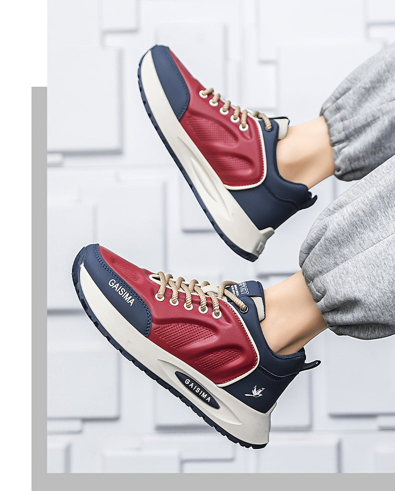 Men's Breathable Casual Sneakers - Trendy Dad Shoes with Thick Sole, Lace-Up, Mid-Top Design for Running Fashion