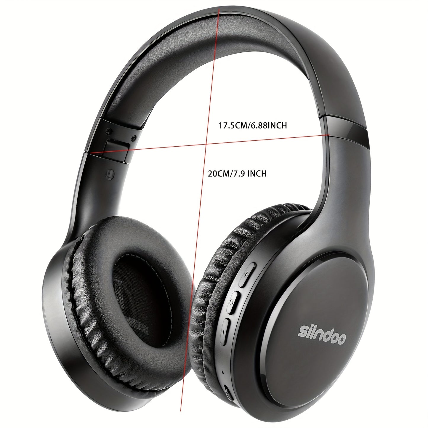 Siindoo JH919 Wireless Headset - 3EQ Sound Modes, High-Fidelity Stereo with Deep Bass - Lightweight, Foldable Design for Travel, Office Use, and Mobile Connectivity