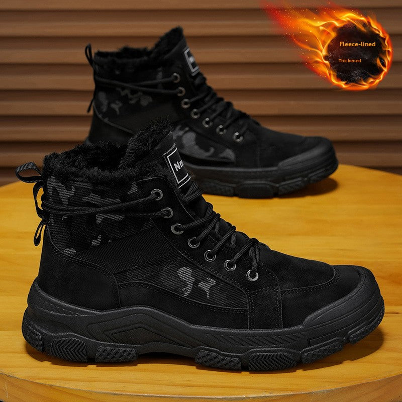 Men'S Winter Snow Boots - Thick Insulated Ankle Boots with Lace-Up Closure, Non-Slip PVC Sole - / - Cold Weather Shoes for Hiking, Outdoor