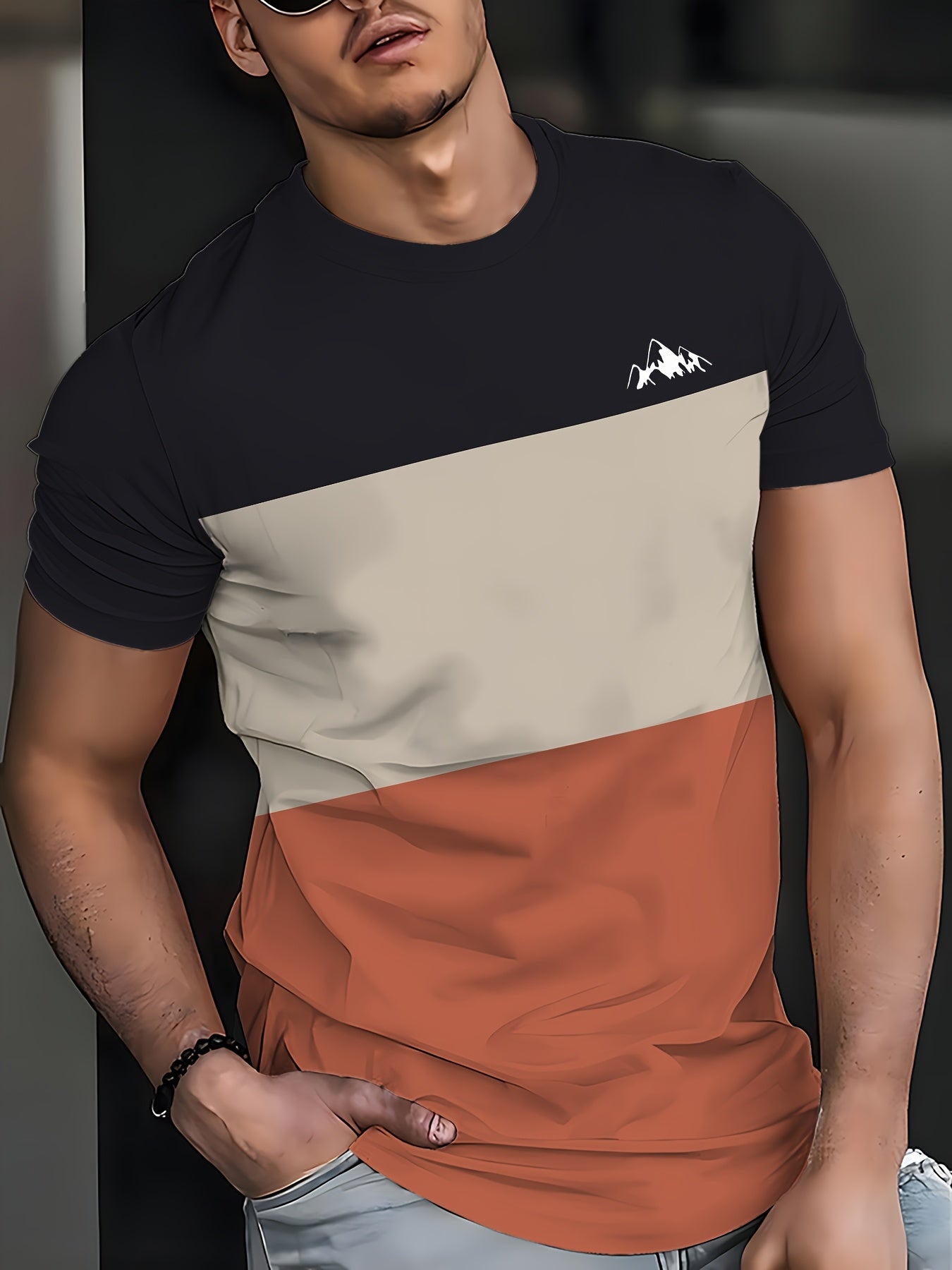 Men'S New Striped Quick-Dry T-Shirt, Featuring 3D Printing, a Round Neck, Mesh Fabric, Short Sleeves, Perfect for Casual Wear And Fitness.