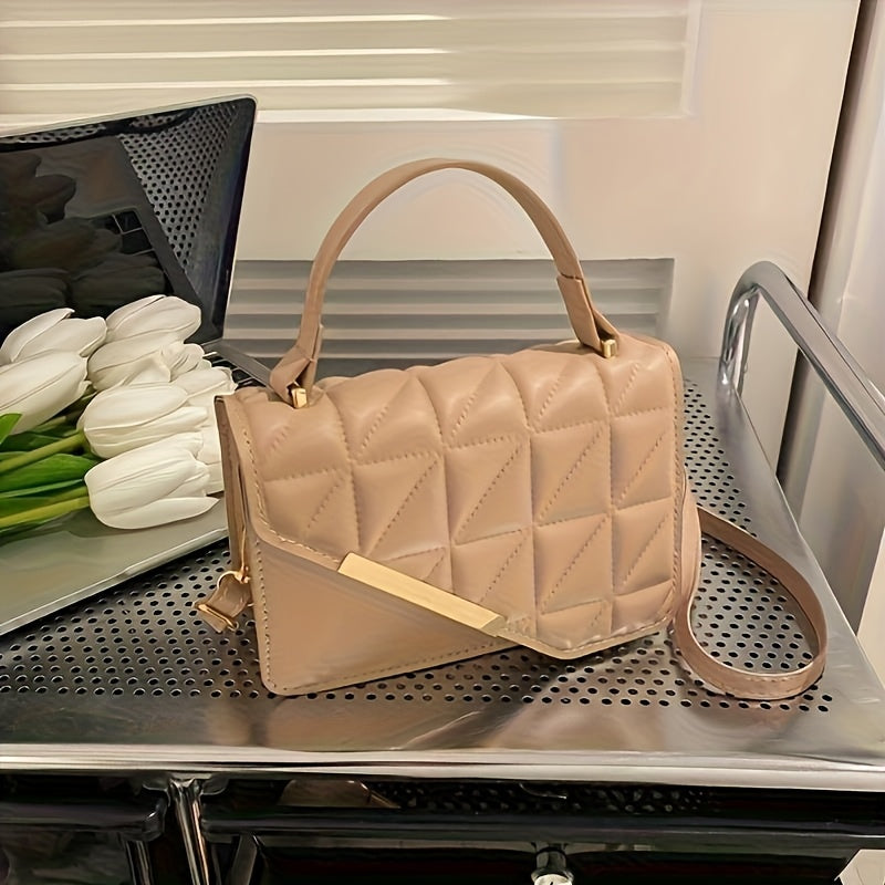 1pc Stylish Quilted Crossbody Bag for Women - Adjustable Strap & Magnetic Clasp Closure, Lightweight Durable Design for Everyday Work Outings, Multiple Colors Available