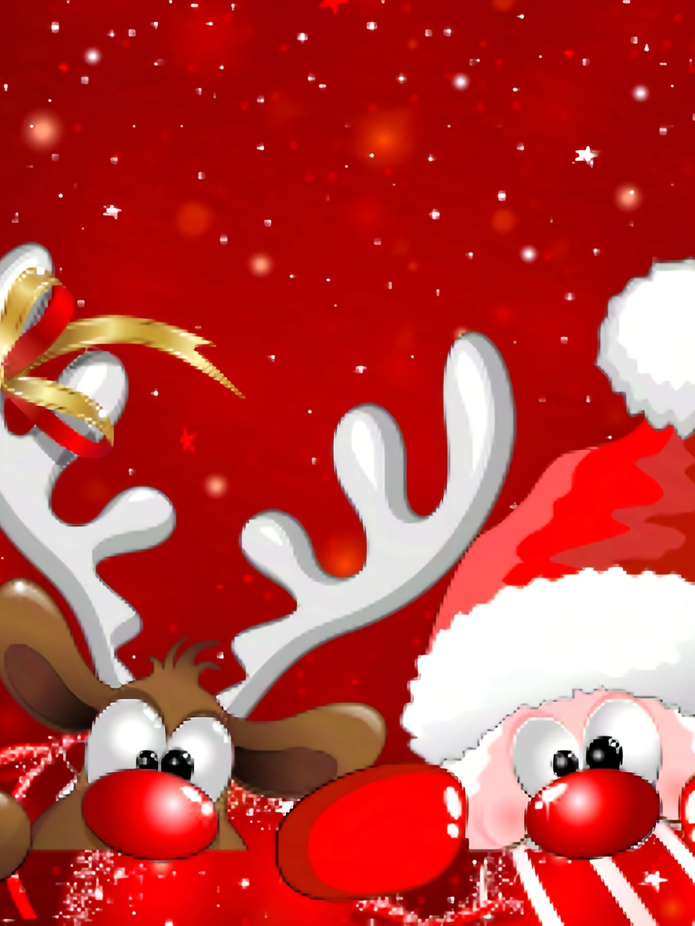 Women's Red & White Christmas Print Dress with Reindeer & Snowflake Patterns - Short Sleeve A-Line Party Dress, Round Neck Winter Holiday Outfit for Xmas, New Year's Eve, Prom (Machine Washable) - Elegant Festive Attire