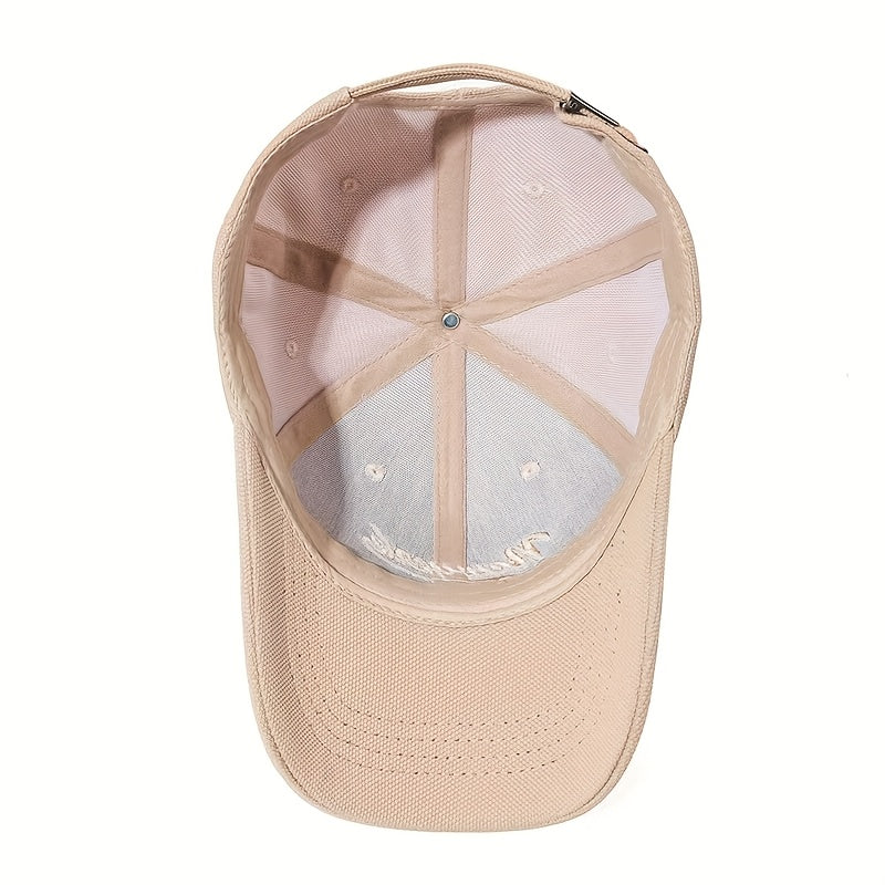 Adjustable Embroidered "NEW YORK" Baseball Cap, Wide Brim, Mesh Back, Casual Style in Beige, Black, White, Dark Brown, Navy Blue, Red, Green, and Yellow Colors, Fashionable and Comfortable for All Seasons, Allseason Hat | Mod