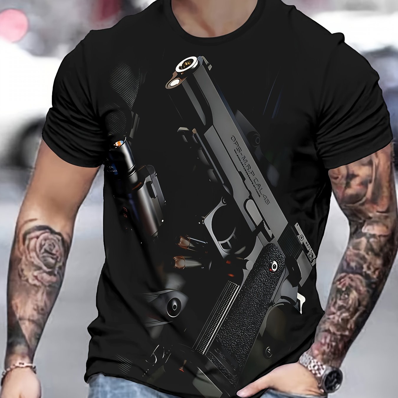 Men's 3D Printed Novelty T-Shirt - Casual, Breathable Polyester, Machine Washable, Round Neck - Perfect for Summer